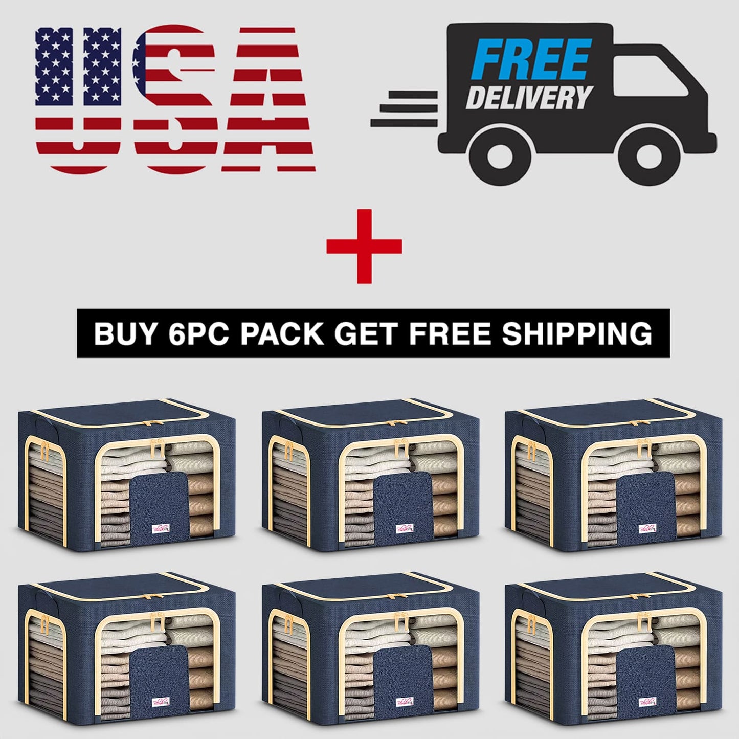 Collapsible Fabric Storage Containers, For Clothes,Blankets, Toys etc.