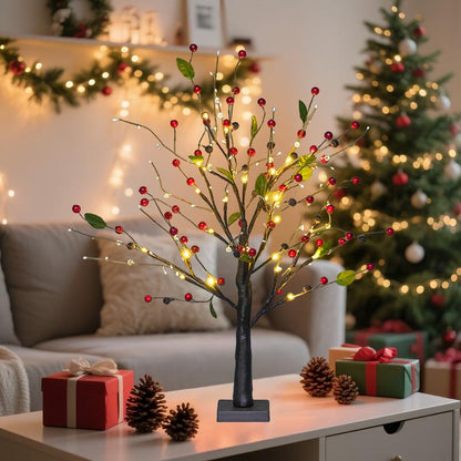 Red & Gold Fruit Tree LED Lights