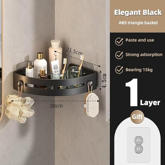 Triangle Shower Caddy Drill Free Wall MountShower Organizer