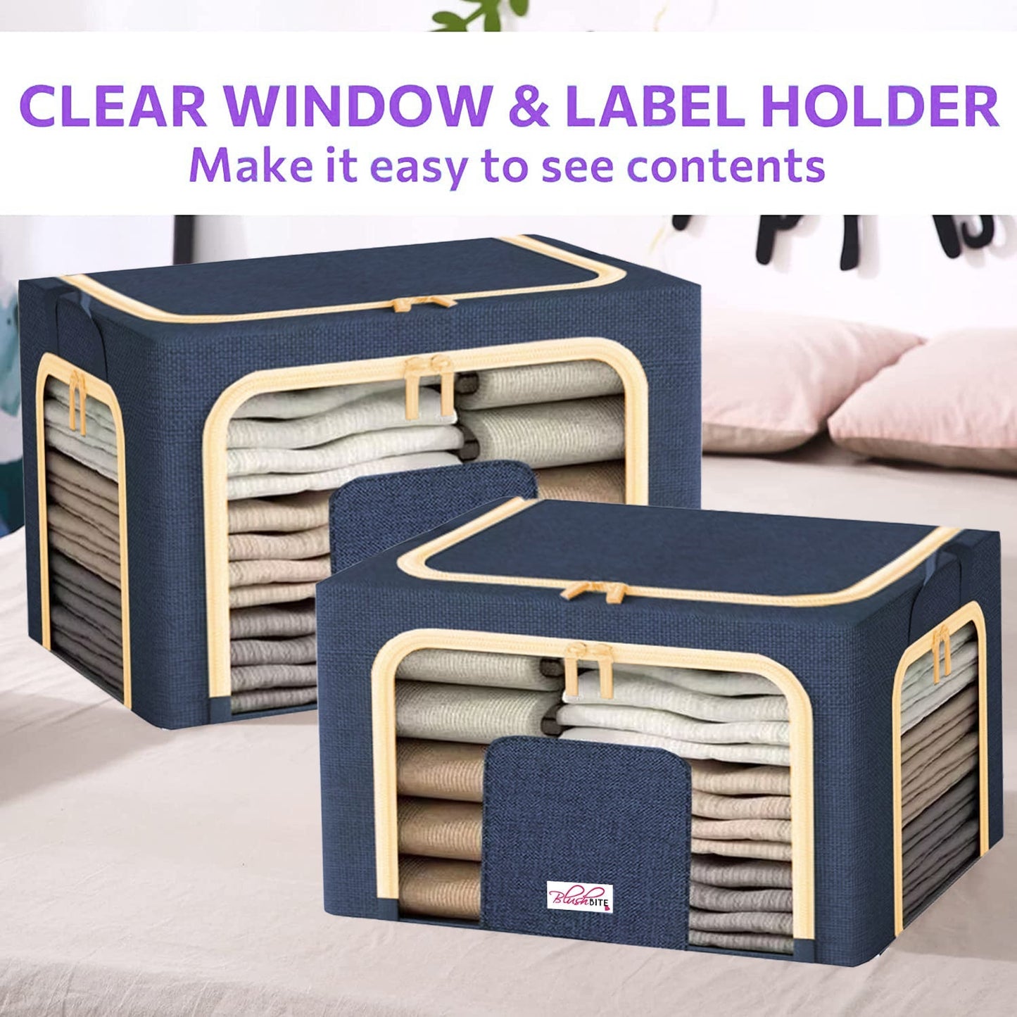 Collapsible Fabric Storage Containers, For Clothes,Blankets, Toys etc.