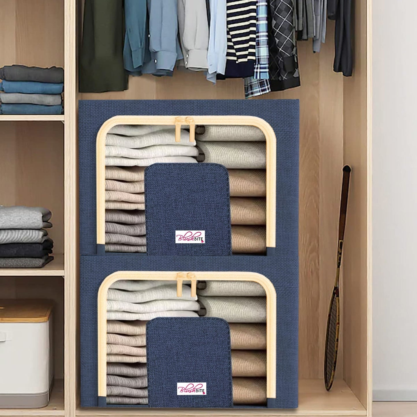 Collapsible Fabric Storage Containers, For Clothes,Blankets, Toys etc.