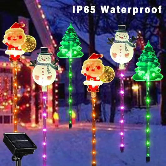 6pcs Outdoor Solar Christmas Garden Stake Lights