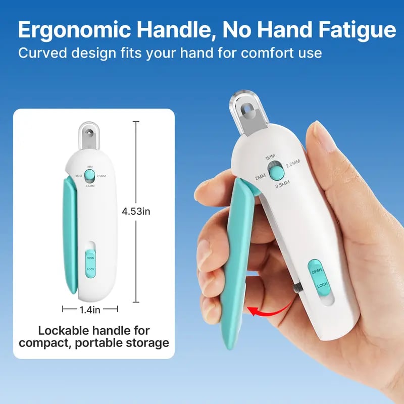 🔥2025 Cat Nail Clipper with Adjustable 3-Size Trimming Hole & Built-in Nail File