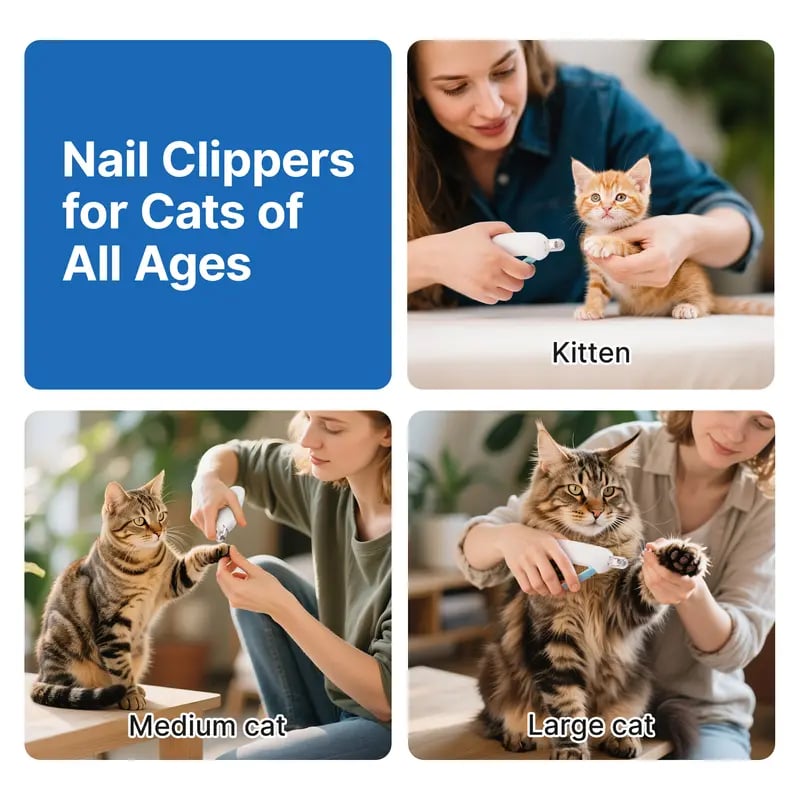 🔥2025 Cat Nail Clipper with Adjustable 3-Size Trimming Hole & Built-in Nail File