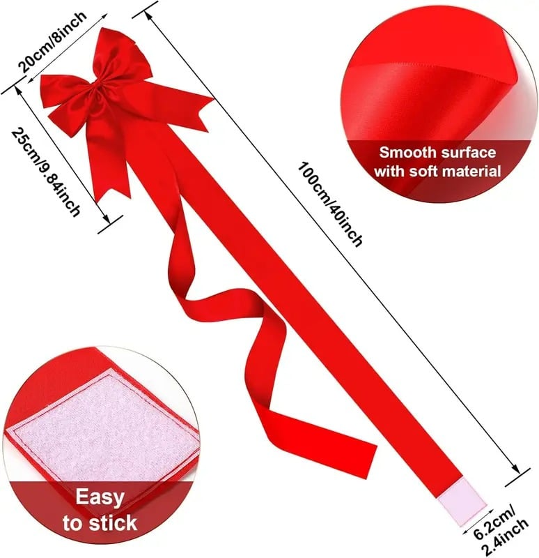🎀 Elegant Red Christmas Cabinet Bows – Simple, Reusable, and Perfect for Every Celebration 🎉