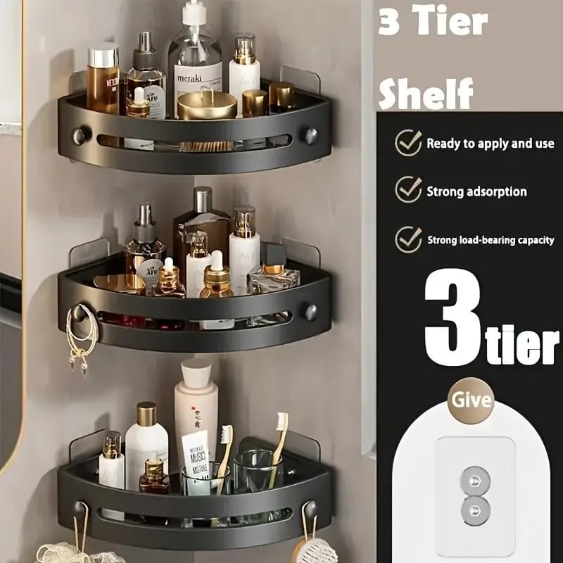 Triangle Shower Caddy Drill Free Wall MountShower Organizer