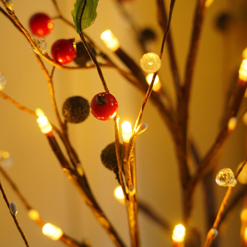 Red & Gold Fruit Tree LED Lights