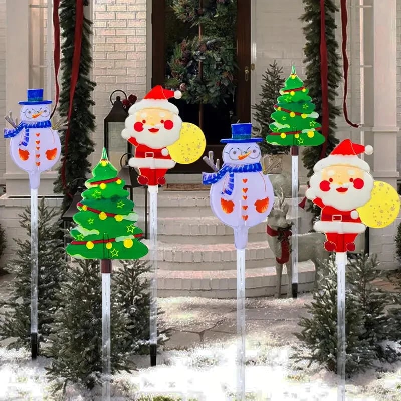 6pcs Outdoor Solar Christmas Garden Stake Lights