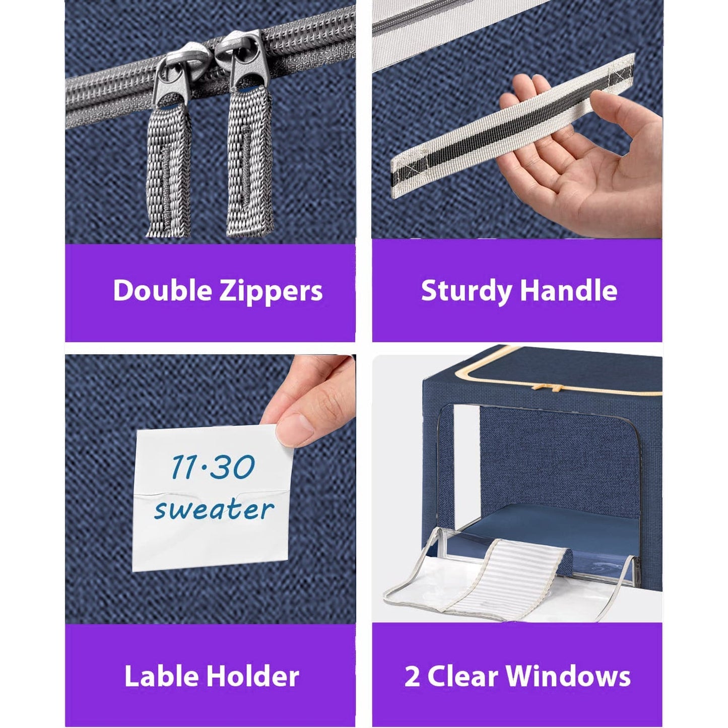 Collapsible Fabric Storage Containers, For Clothes,Blankets, Toys etc.