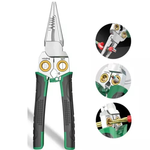 🔥LAST DAY 49% OFF💥🎁Outdoorfun 8 in 1 Wire Stripper Twister for Cutting and Pulling Wires Cable Scissors,Voltage Tester Pliers