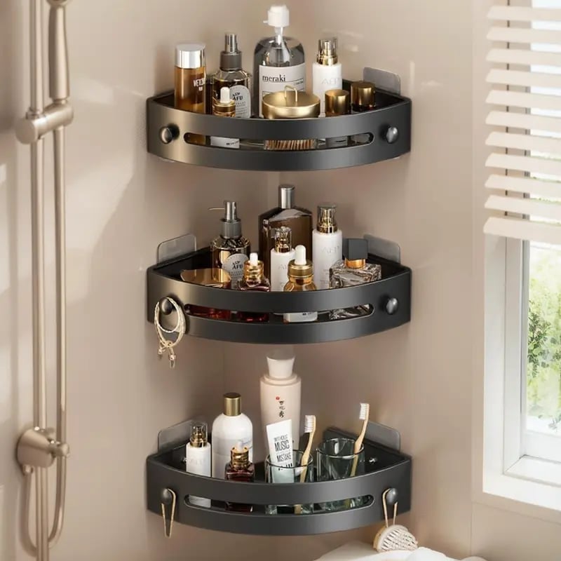Triangle Shower Caddy Drill Free Wall MountShower Organizer