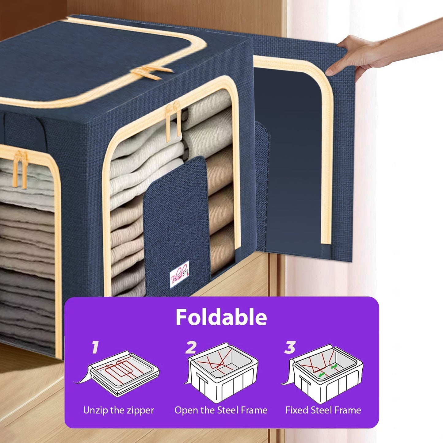 Collapsible Fabric Storage Containers, For Clothes,Blankets, Toys etc.