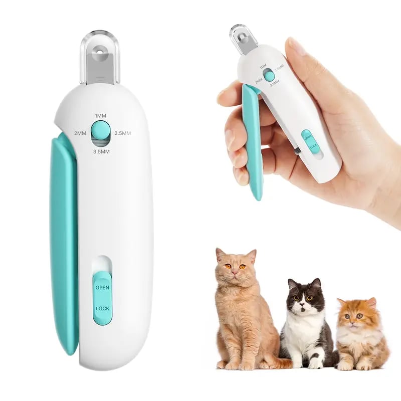 🔥2025 Cat Nail Clipper with Adjustable 3-Size Trimming Hole & Built-in Nail File