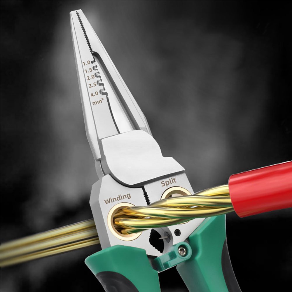 🔥LAST DAY 49% OFF💥🎁Outdoorfun 8 in 1 Wire Stripper Twister for Cutting and Pulling Wires Cable Scissors,Voltage Tester Pliers