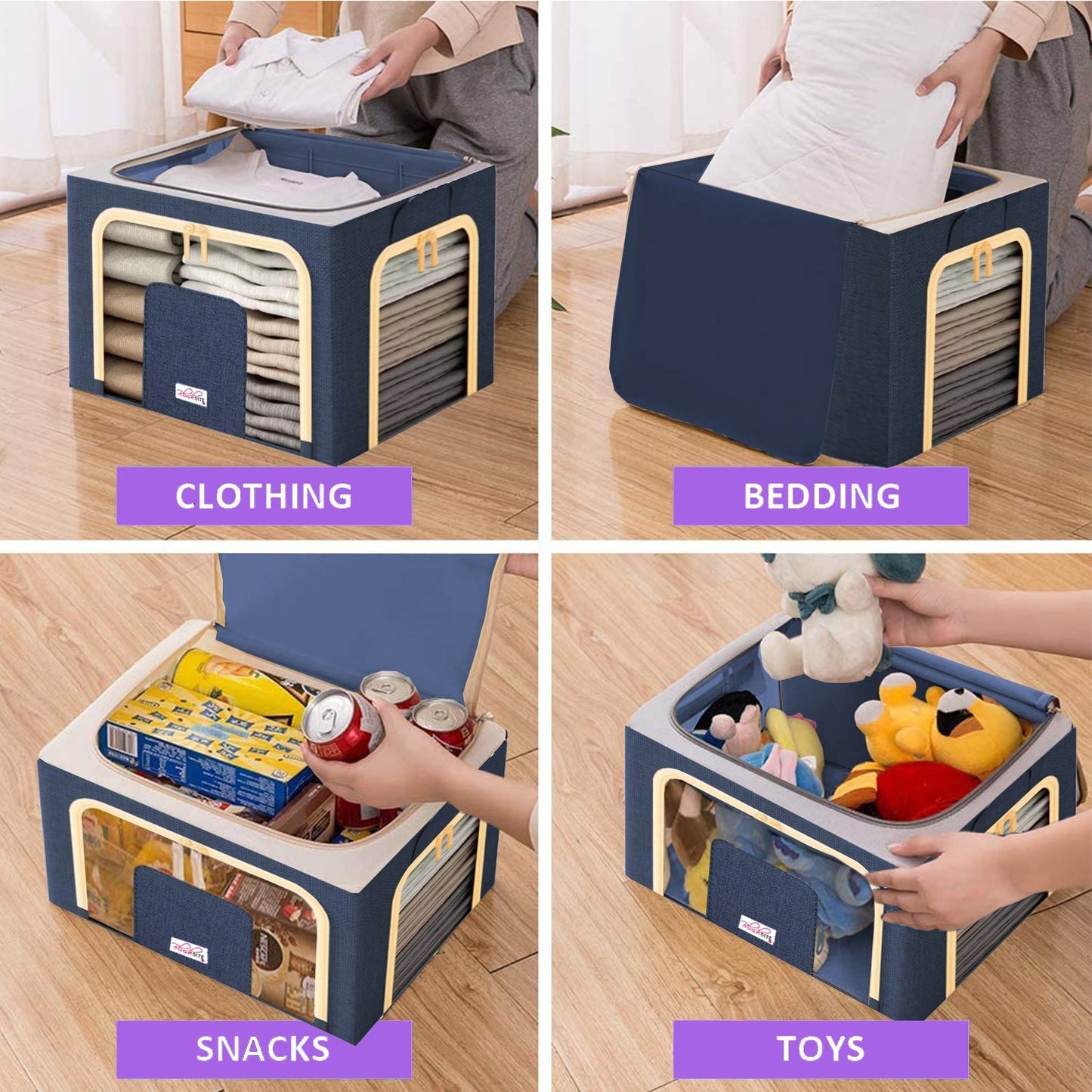 Collapsible Fabric Storage Containers, For Clothes,Blankets, Toys etc.