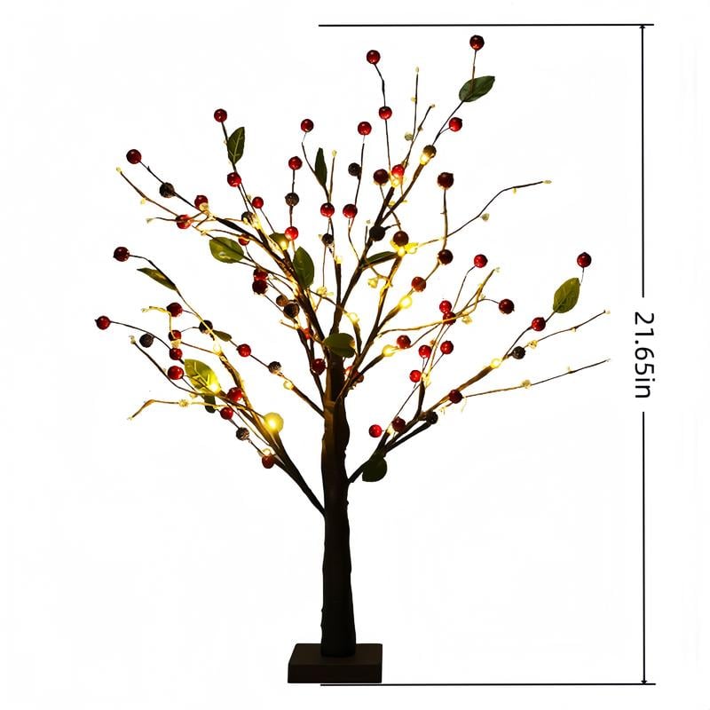 Red & Gold Fruit Tree LED Lights