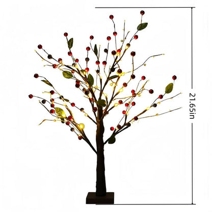 Red & Gold Fruit Tree LED Lights