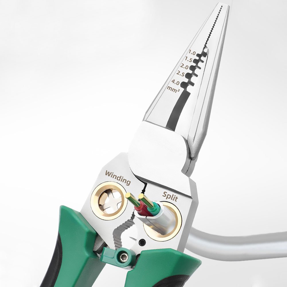 🔥LAST DAY 49% OFF💥🎁Outdoorfun 8 in 1 Wire Stripper Twister for Cutting and Pulling Wires Cable Scissors,Voltage Tester Pliers