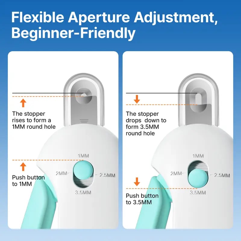 🔥2025 Cat Nail Clipper with Adjustable 3-Size Trimming Hole & Built-in Nail File