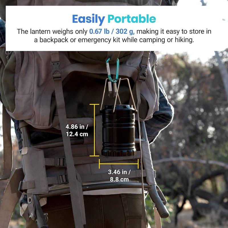 🍂Collapsible Portable LED Camping Lantern Lightweight Waterproof Solar USB Rechargeable Flashlight