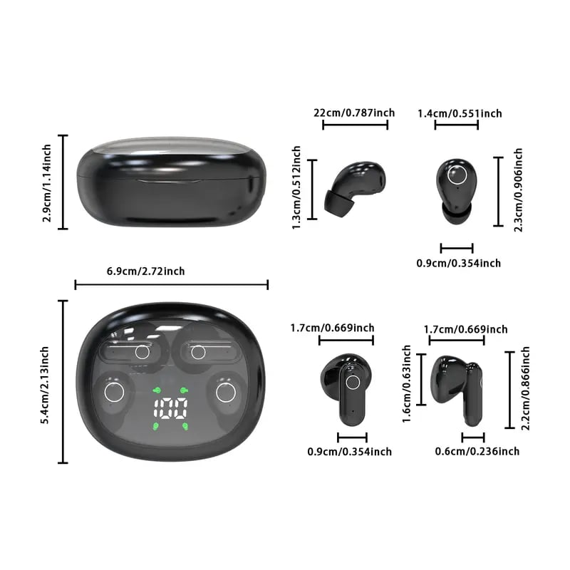 2 Pairs Wireless Bluetooth Headphones,Tiny Size Invisible Earbuds,Waterproof Headsets,With Mic,Sleep and Sports Earphones Set