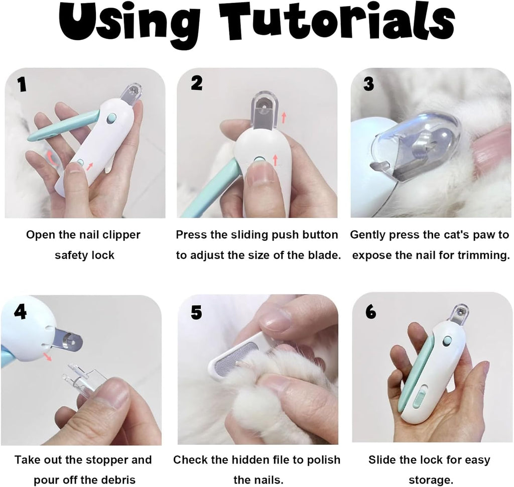 🔥2025 Cat Nail Clipper with Adjustable 3-Size Trimming Hole & Built-in Nail File