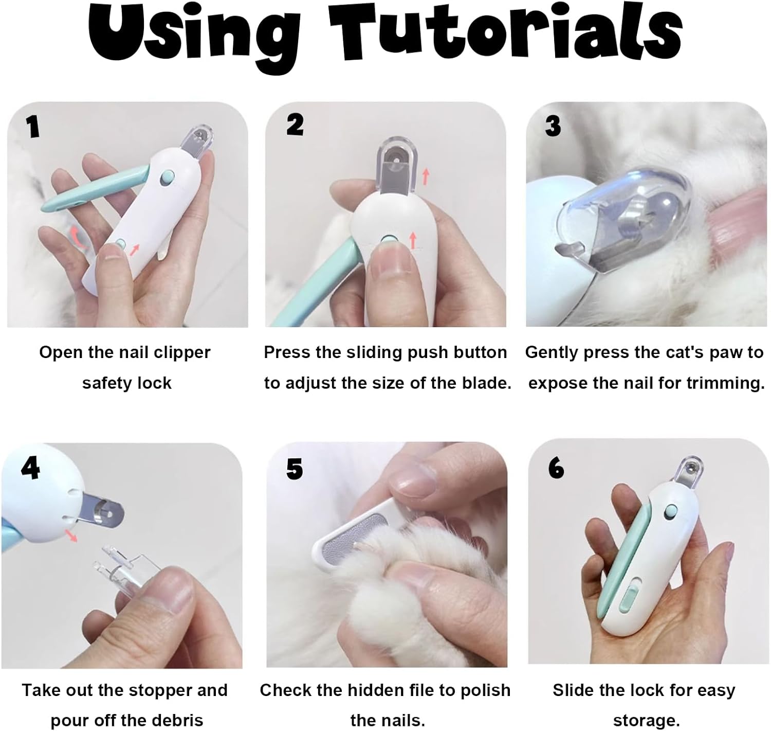 🔥2025 Cat Nail Clipper with Adjustable 3-Size Trimming Hole & Built-in Nail File