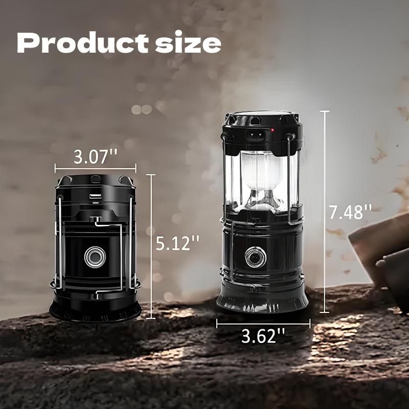 🍂Collapsible Portable LED Camping Lantern Lightweight Waterproof Solar USB Rechargeable Flashlight