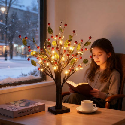 Red & Gold Fruit Tree LED Lights